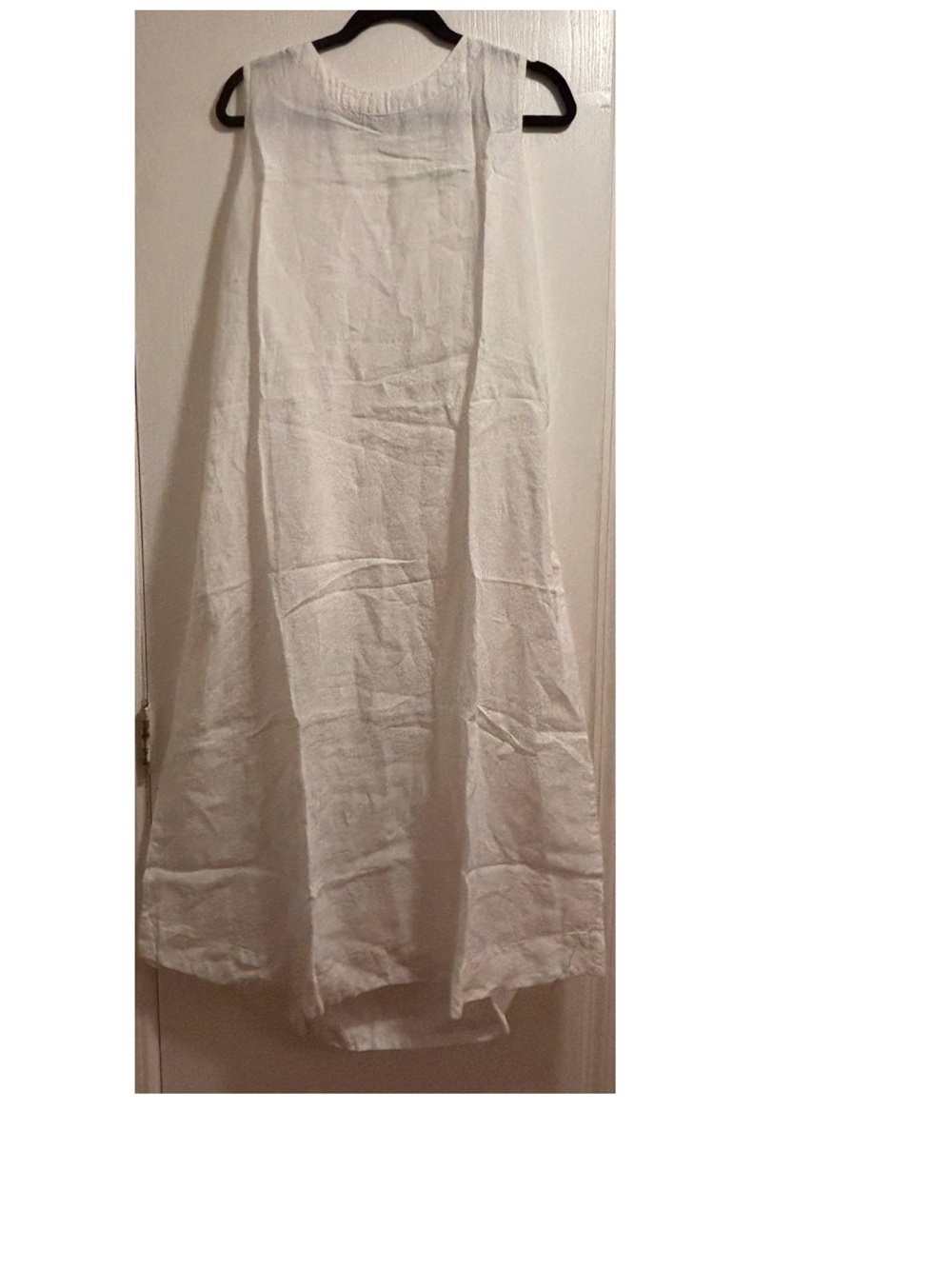 Classic White Sleeveless Linen Maxi Dress